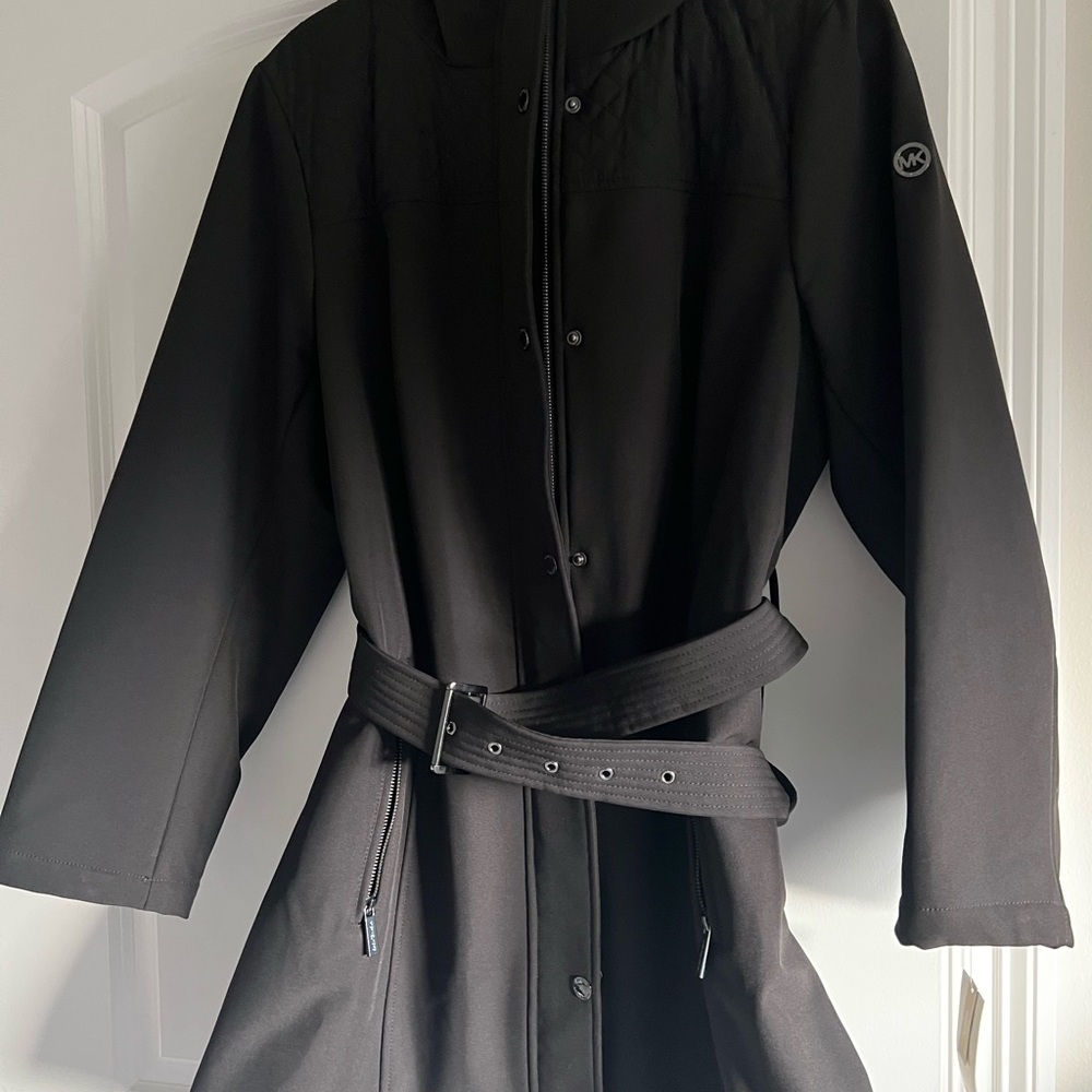 MICHAEL Michael Kors Hooded Black Coat. Brand new with tags. Size 0X.